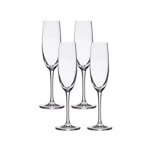 Lucaris Bangkok Bliss Champagne Flute Glasses (4-Pieces). 6-ounce. Dishwasher Safe. Lead-free Crystalline